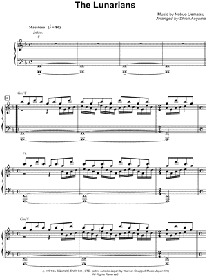 The Lunarians from Final Fantasy IV - Sheet Music