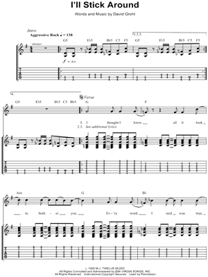 I'll Stick Around by Foo Fighters - Sheet Music