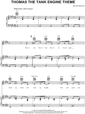 Thomas the Tank Engine Theme by Ed Welch - Sheet Music