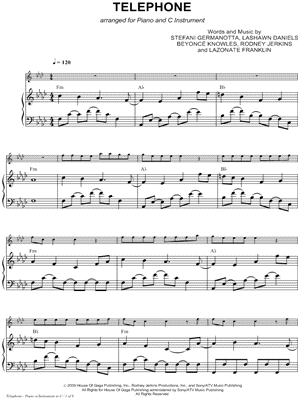 Telephone - Piano Accompaniment (C Instrument)