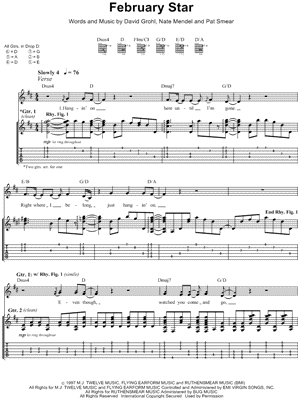 February Star by Foo Fighters - Sheet Music