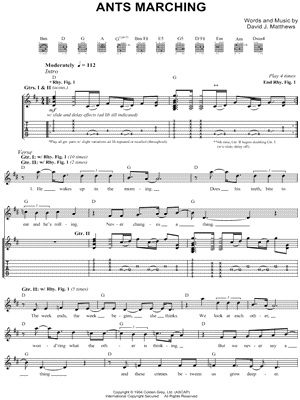 Ants Marching by Dave Matthews Band - Sheet Music