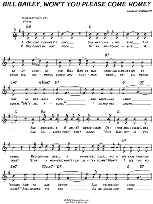 Bill Bailey, Won't You Please Come Home?