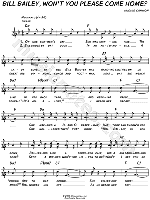 Bill Bailey, Won't You Please Come Home?