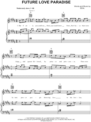 Future Love Paradise by Seal - Sheet Music