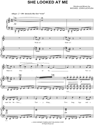 She Looked At Me from See What I Wanna See - Sheet Music