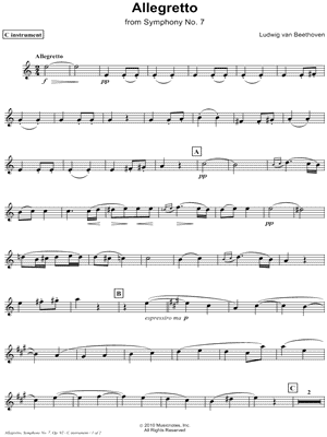 Allegretto from Symphony No. 7 - C Instrument Solo