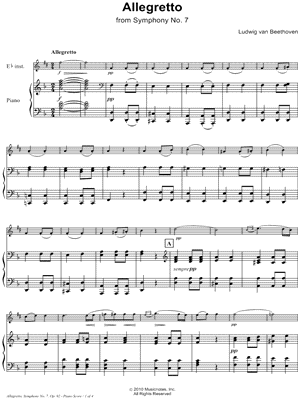 Allegretto from Symphony No. 7 - Piano Accompaniment (Eb Instrument)
