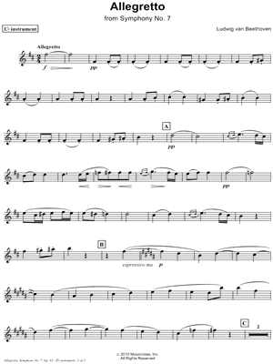 Allegretto from Symphony No. 7 - Eb Instrument Solo