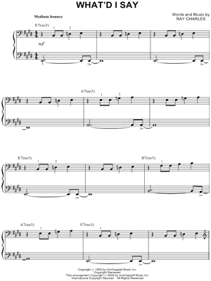 What'd I Say by Ray Charles - Sheet Music
