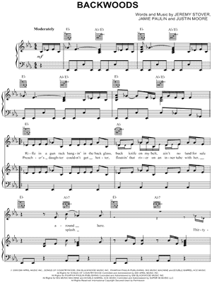 Backwoods by Justin Moore - Sheet Music