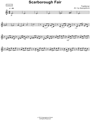 Scarborough Fair - Violin II Part by Traditional - Sheet Music