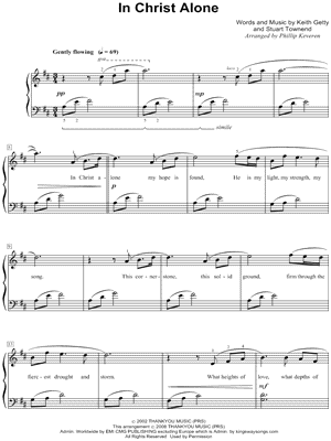In Christ Alone by Newsboys - Sheet Music