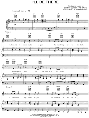 I'll Be There by The Jackson 5 - Sheet Music