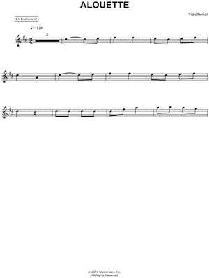 Alouette - Eb Instrument