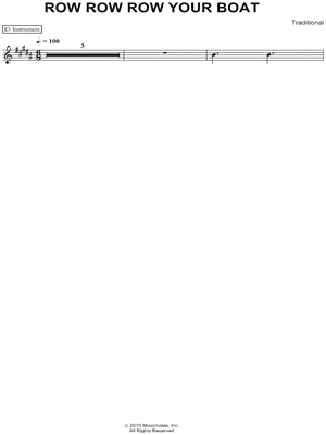 Row, Row, Row Your Boat - Eb Instrument