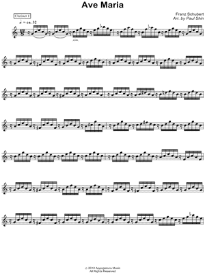 Ave Maria - Clarinet 1 Part (Woodwind Quartet)