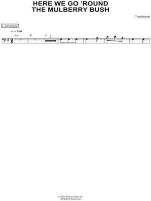 Here We Go 'Round the Mulberry Bush - Bass Clef Instrument