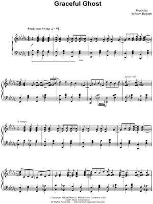 Graceful Ghost by William Bolcom - Sheet Music