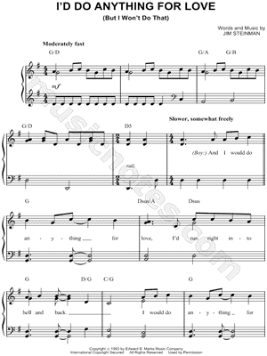 I'd Do Anything for Love (But I Won't Do That)