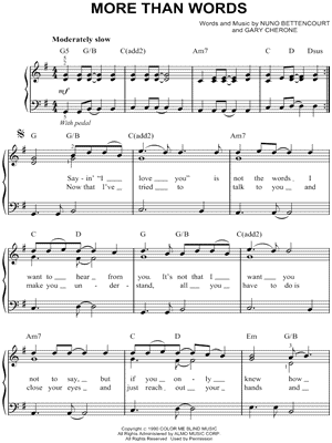 More Than Words by Extreme - Sheet Music