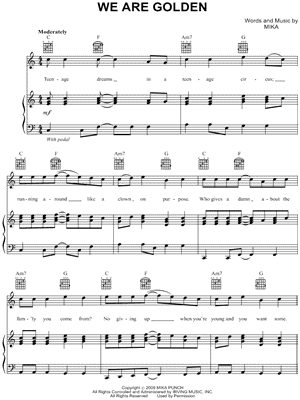 We Are Golden by Mika - Sheet Music