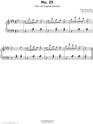 36 Original Dances, Op. 9, Dance No. 25