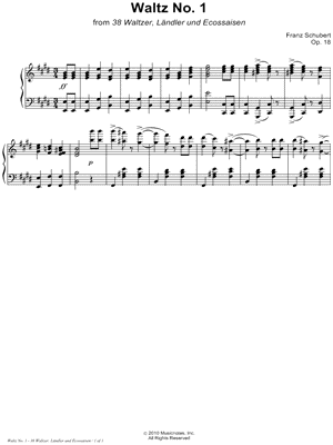 38 Waltzer, Ländler und Ecossaisen, Opus 18: Waltz No. 1