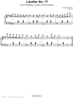 38 Waltzer, Ländler und Ecossaisen, Opus 18: Ländler No. 17