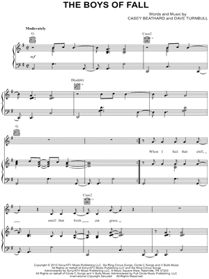 The Boys of Fall by Kenny Chesney - Sheet Music