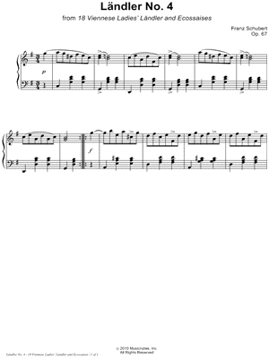 18 Viennese Ladies' Ländler and Ecossaises, Opus 67: Ländler No. 4