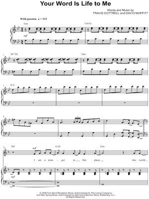 Your Word Is Life To Me by Travis Cottrell - Sheet Music