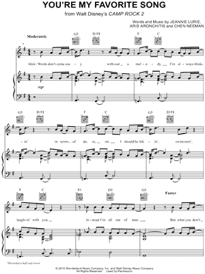 You're My Favorite Song by Joe Jonas - Sheet Music