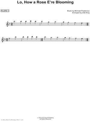 Lo, How a Rose E'er Blooming - Flute 1