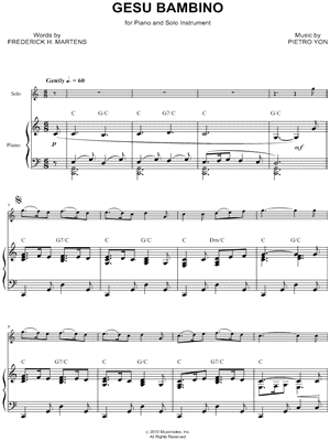 Gesu Bambino - Piano Accompaniment