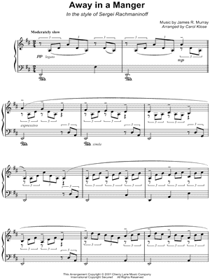 Away In a Manger - In the style of Sergei Rachmaninoff by James R. Murray - Sheet Music