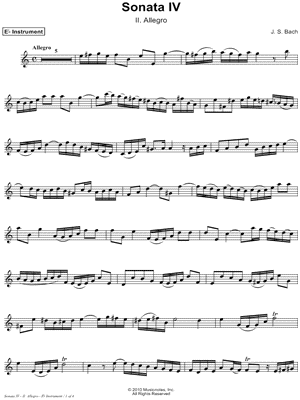 Sonata IV, BWV 1017: II. Allegro - Eb Instrument