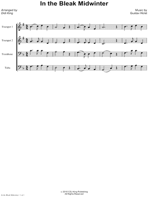 In the Bleak Midwinter - Score (Brass Quartet)