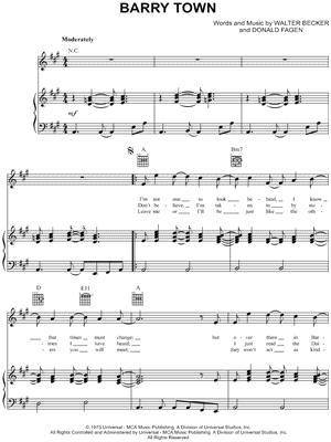 Barry Town by Steely Dan - Sheet Music