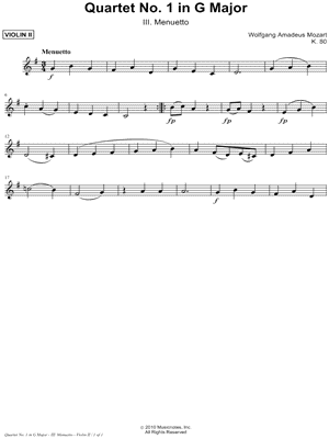 Quartet No. 1 in G Major - III. Menuetto
