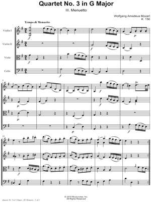 Quartet No. 3 in G Major - III. Menuetto