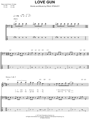 Love Gun by Kiss - Sheet Music