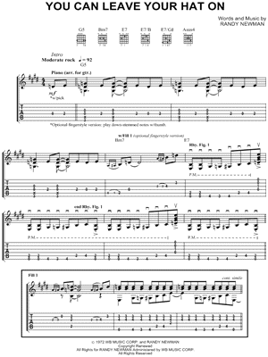 You Can Leave Your Hat on by Randy Newman - Sheet Music