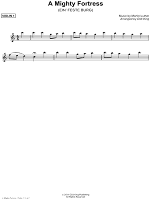 A Mighty Fortress Is Our God - Violin Part 1 (String Quartet)