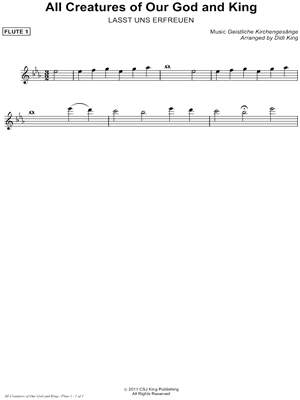 All Creatures of Our God and King - Flute 1 (Flute Quartet)