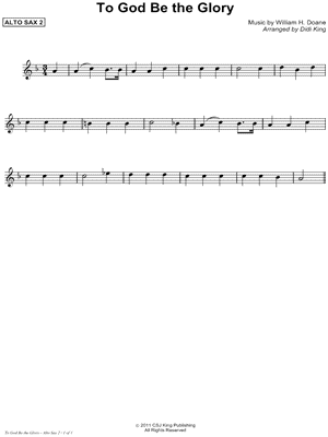 To God Be the Glory - Alto Sax 2 (Sax Quartet) by William H. Doane - Sheet Music