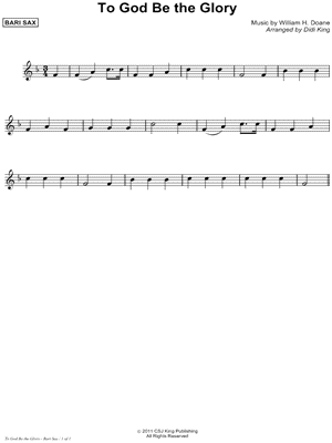 To God Be the Glory - Bari Sax (Sax Quartet)