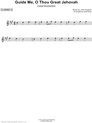 Guide Me, O Thou Great Jehovah - Clarinet 2 (Clarinet Quartet)
