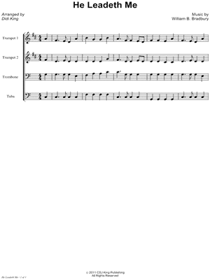 He Leadeth Me - Brass Quartet Score