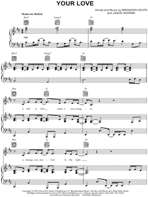 Your Love by Brandon Heath - Sheet Music